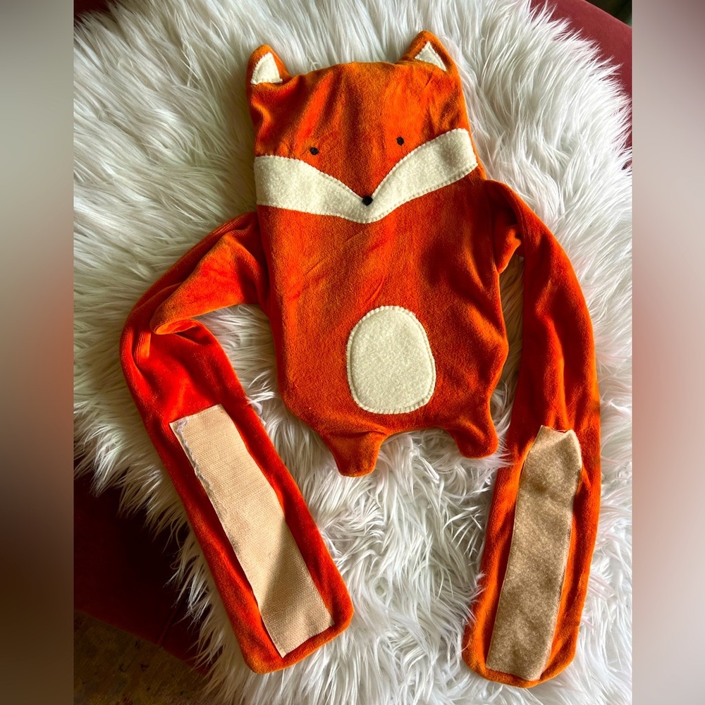 Handmade Fox Hot Water Bottle Cover – Waist Strap Pain Relief Plush Heating